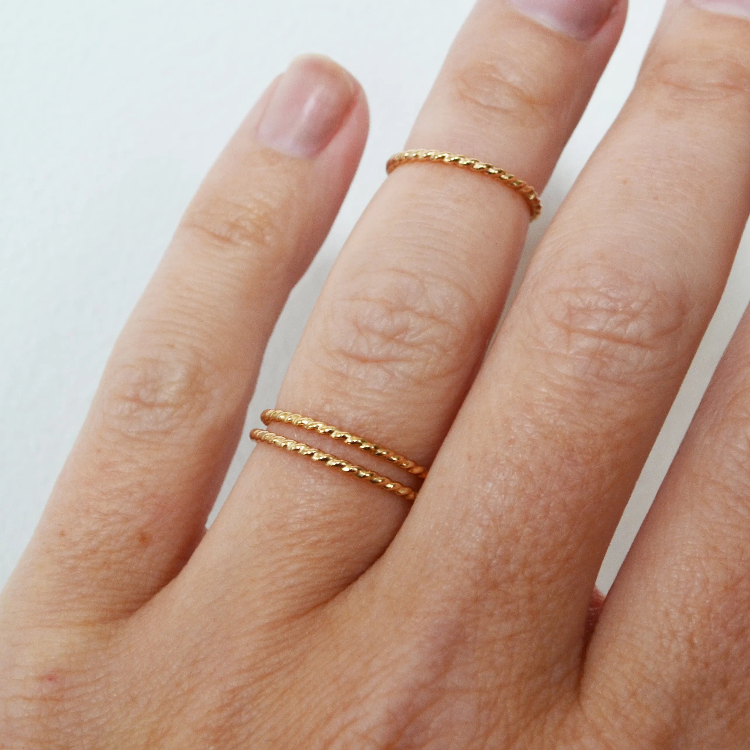 Glitter Stacking Ring, Gold, Rose Gold, or Silver