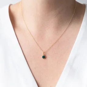 Gold Emerald May Birthstone Necklace