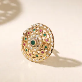 GOLD PLATED JADAU RING