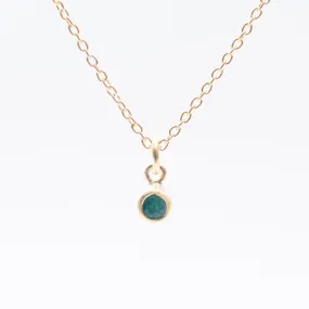 Gold Vermeil & Raw Emerald Solitaire Necklace