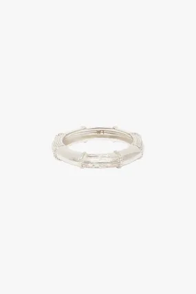 Goldstripe bamboo ring silver