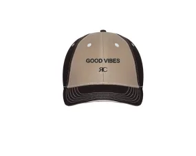 GOOD VIBES - Taupe & Black Baseball Cap - Unisex