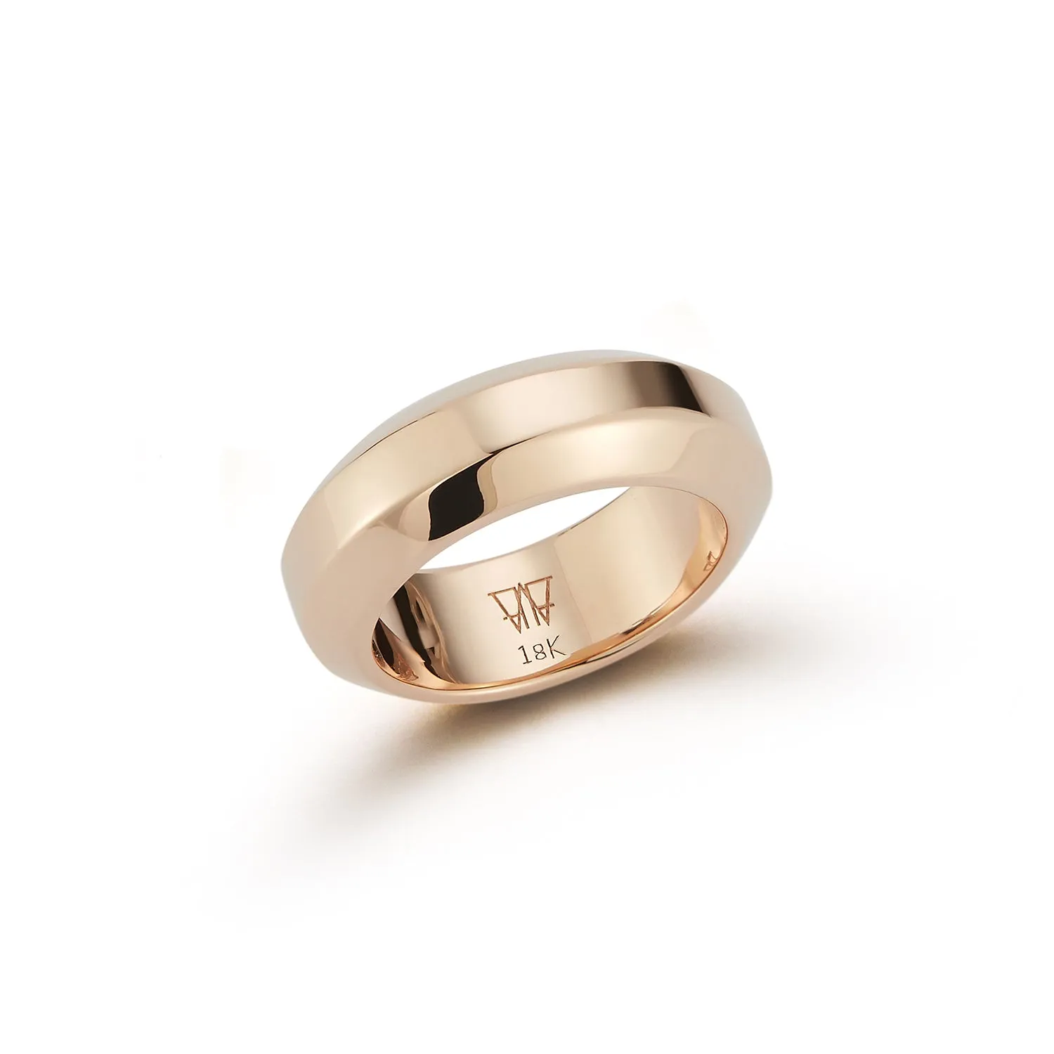 GRANT MEN'S 18K ROSE GOLD ANGLED BAND RING