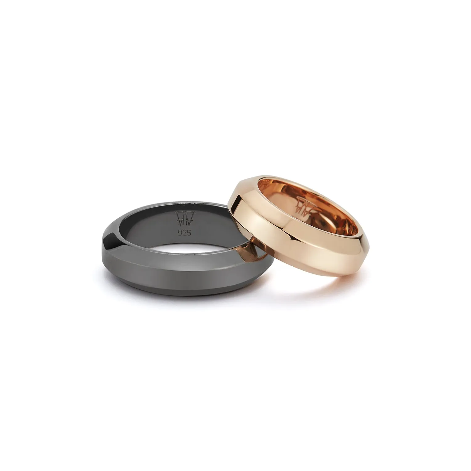 GRANT MEN'S 18K ROSE GOLD ANGLED BAND RING