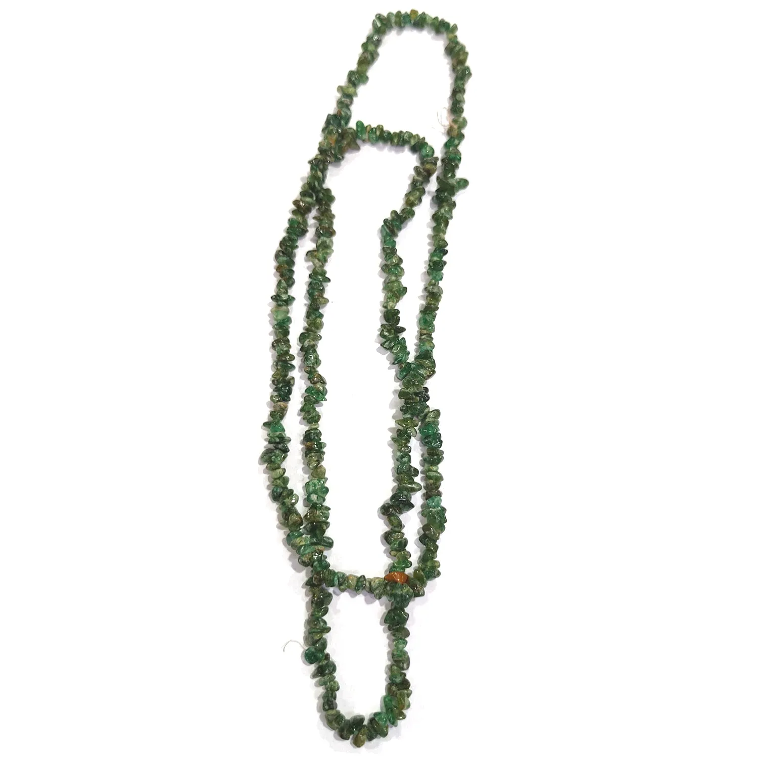 Green Aventurine Mala Necklace Natural Crystal Stone Chip Bead AAA quality Mala for Reiki Healing & Crystal Healing Stone for Unisex