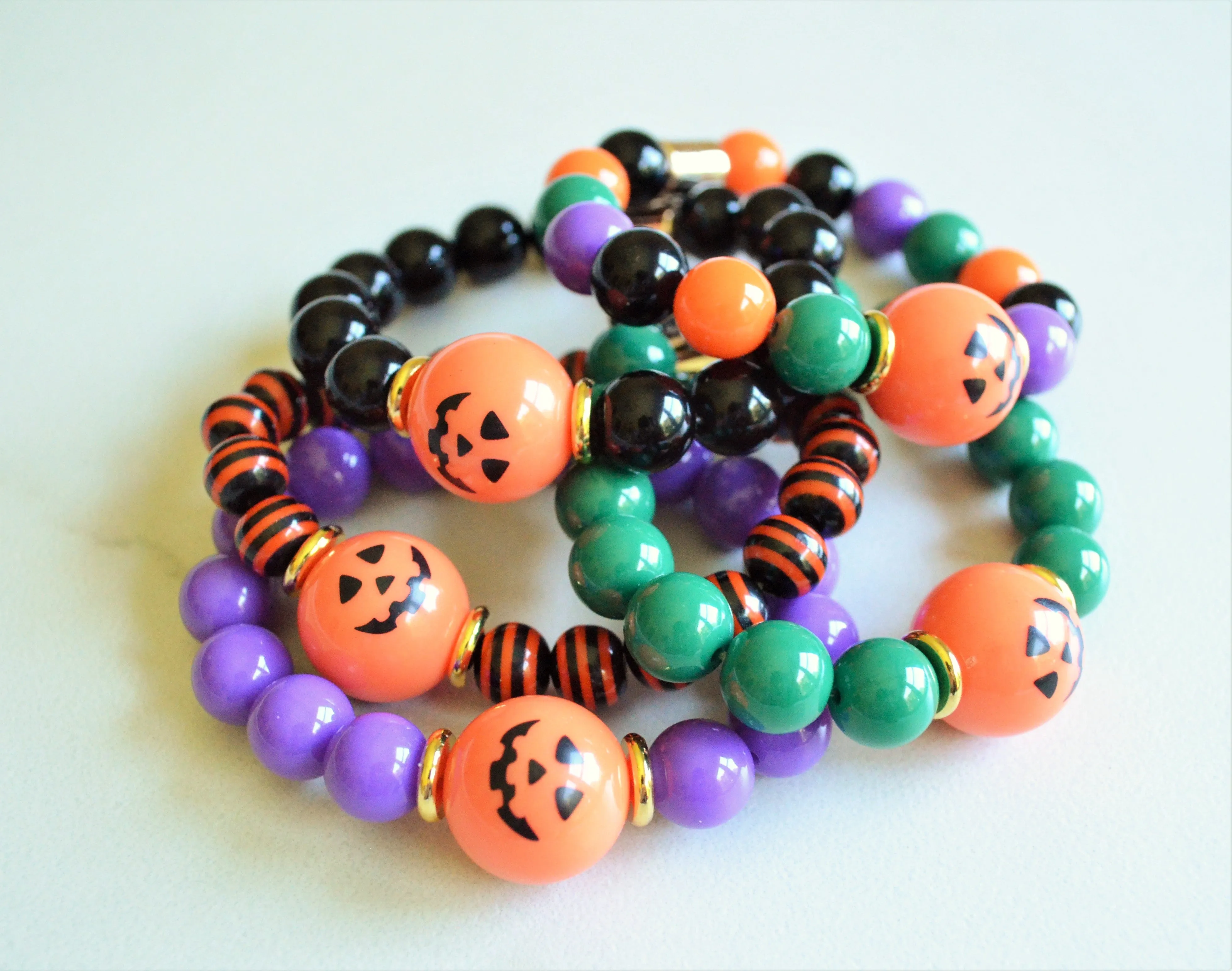 Halloween Bead Lucite Bracelet Halloween Jewelry Stretch Womens Bracelet