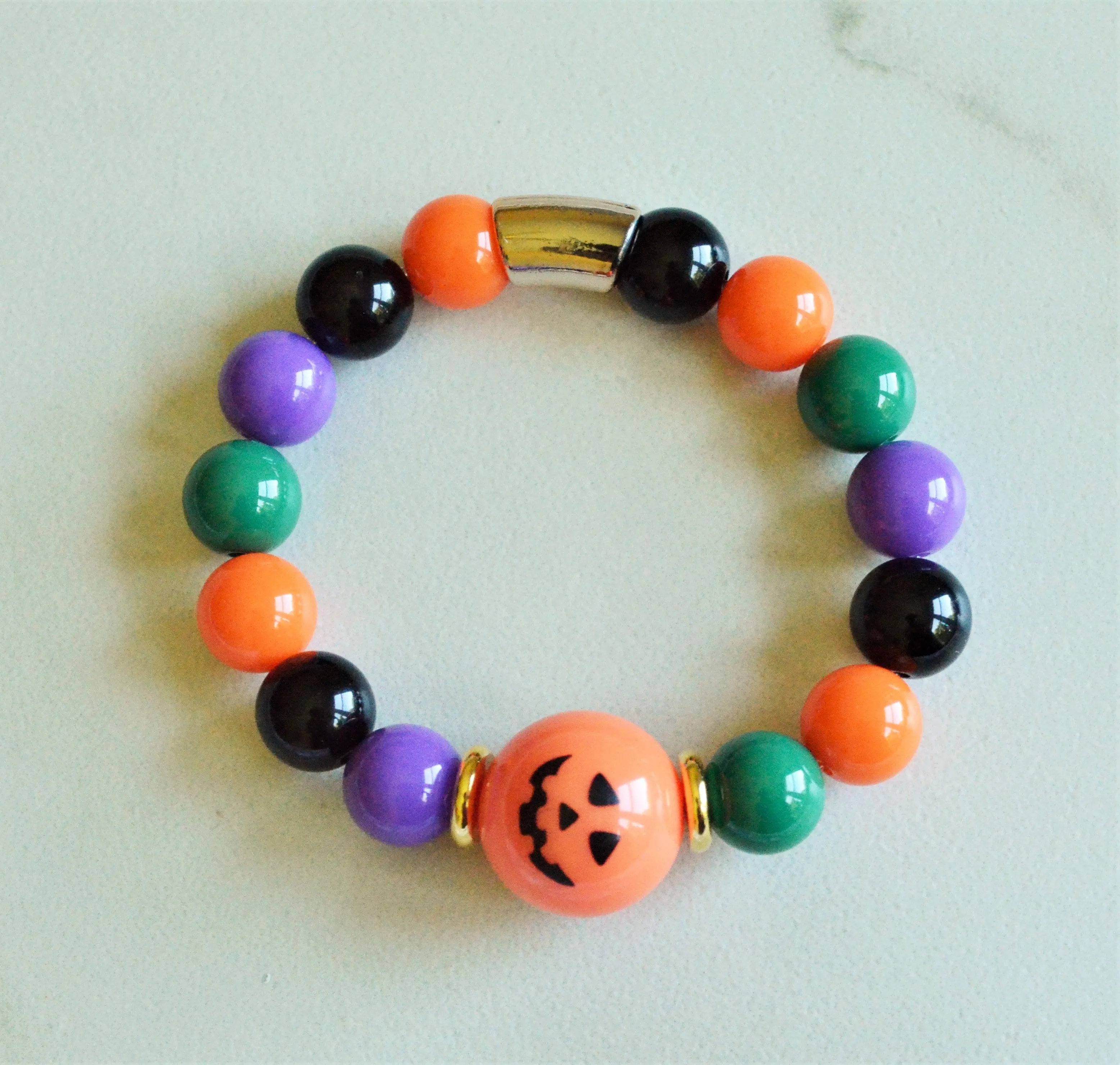 Halloween Bead Lucite Bracelet Halloween Jewelry Stretch Womens Bracelet