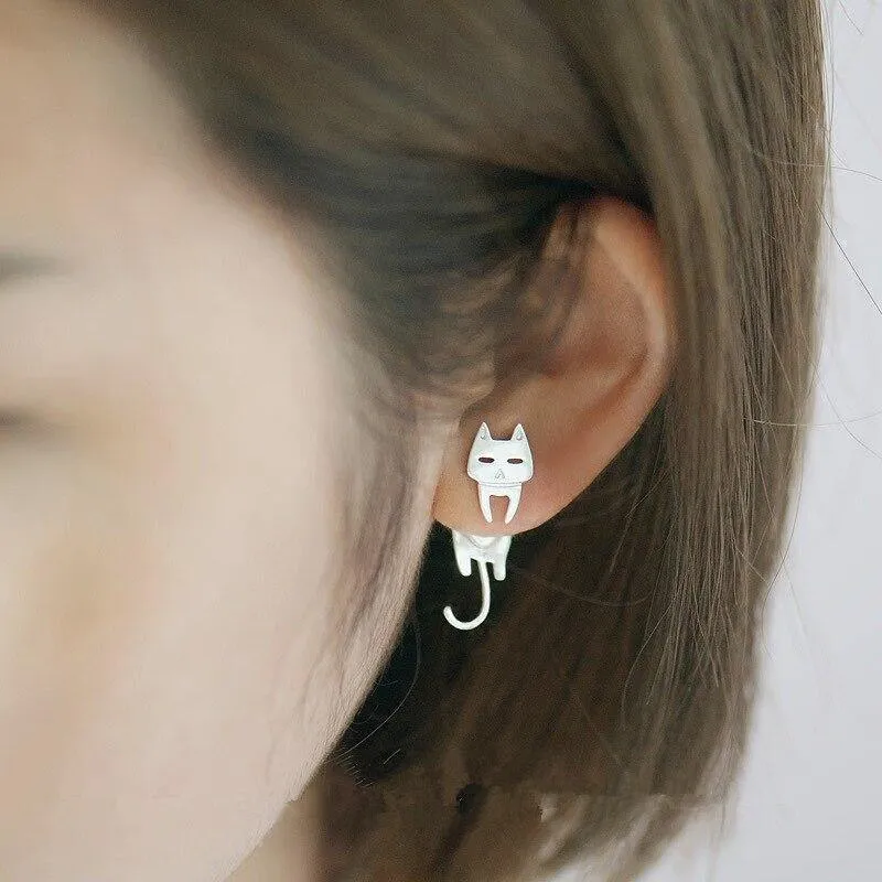 Hanging Fish & Cat Earrings