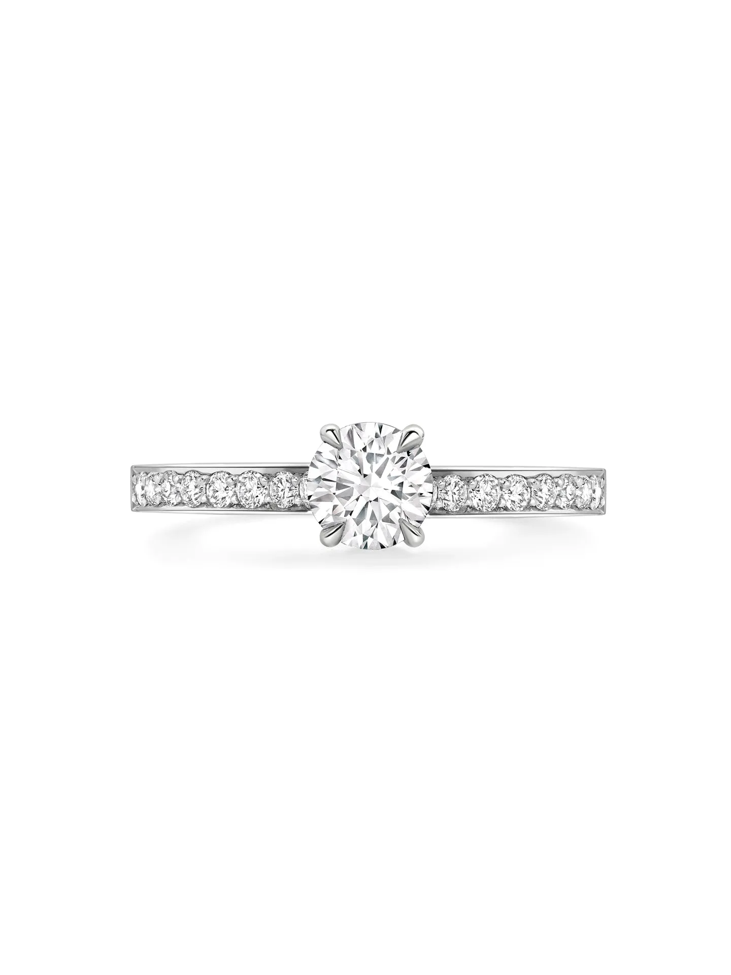 Harmony Round Brilliant Platinum Diamond Ring 0.7 Carat FVS1