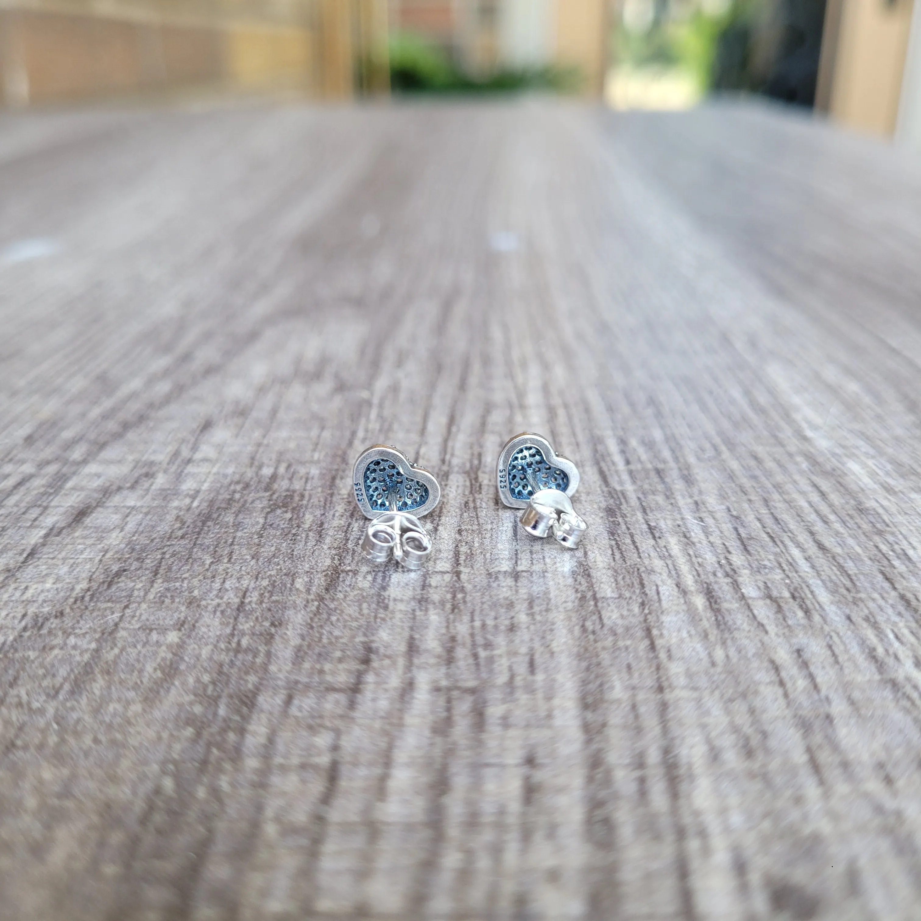 Heart / diamons silver 925 earrings