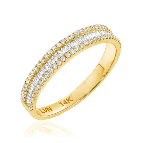 Heirloom Baguette Diamond Halfway Band