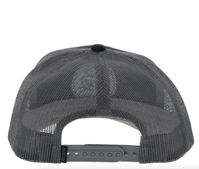 Hooey Strap Roughy Black & Grey Trucker Snapback Hat 4031T-BKGY