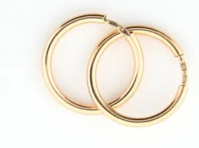 HOOPS20P - 19.2k Gold Plain Hoops Earrings (2mm thickness)