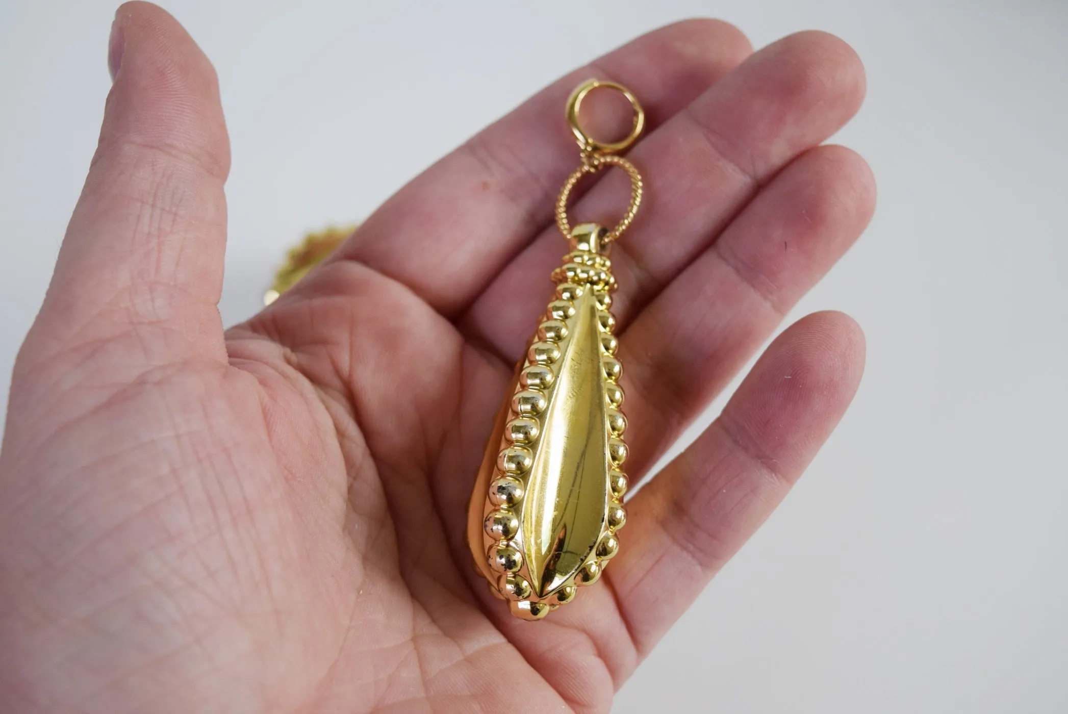 Huge 1830s Golden Drop Earrings