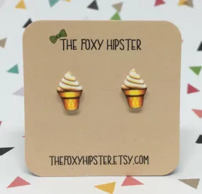 Ice Cream Cone Emoji stud Earrings