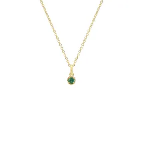 Illusion Set Emerald Pendant Necklace