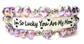 I'm So Lucky You Are My Mom Bangle Bar Bracelet