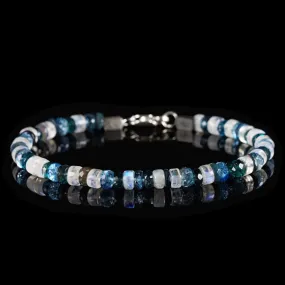 Indigo Kyanite -  Aquamarine - Black Opal - White Moonstone Bracelet IV (5-6mm)