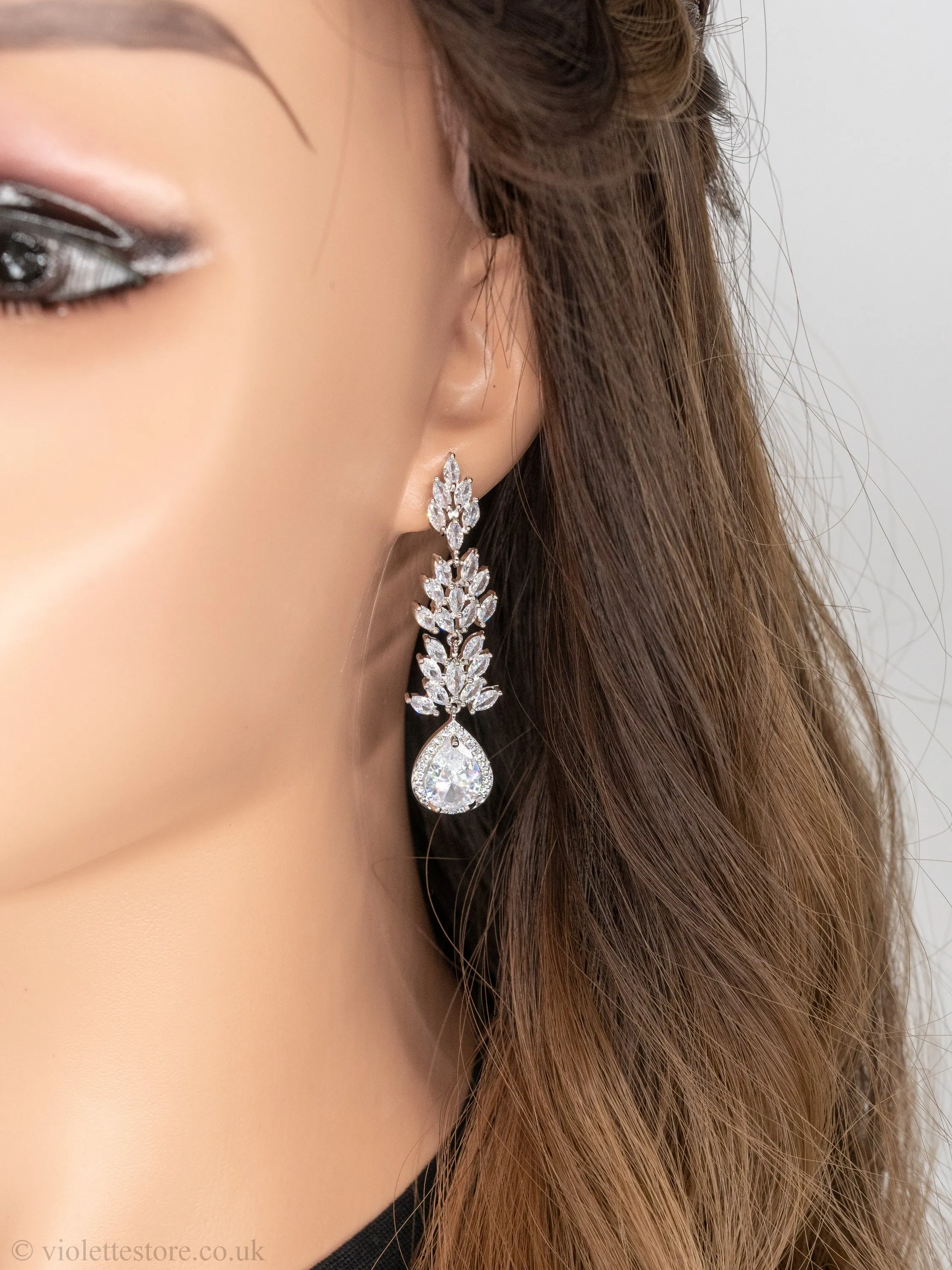 Irina Long Wedding Earrings