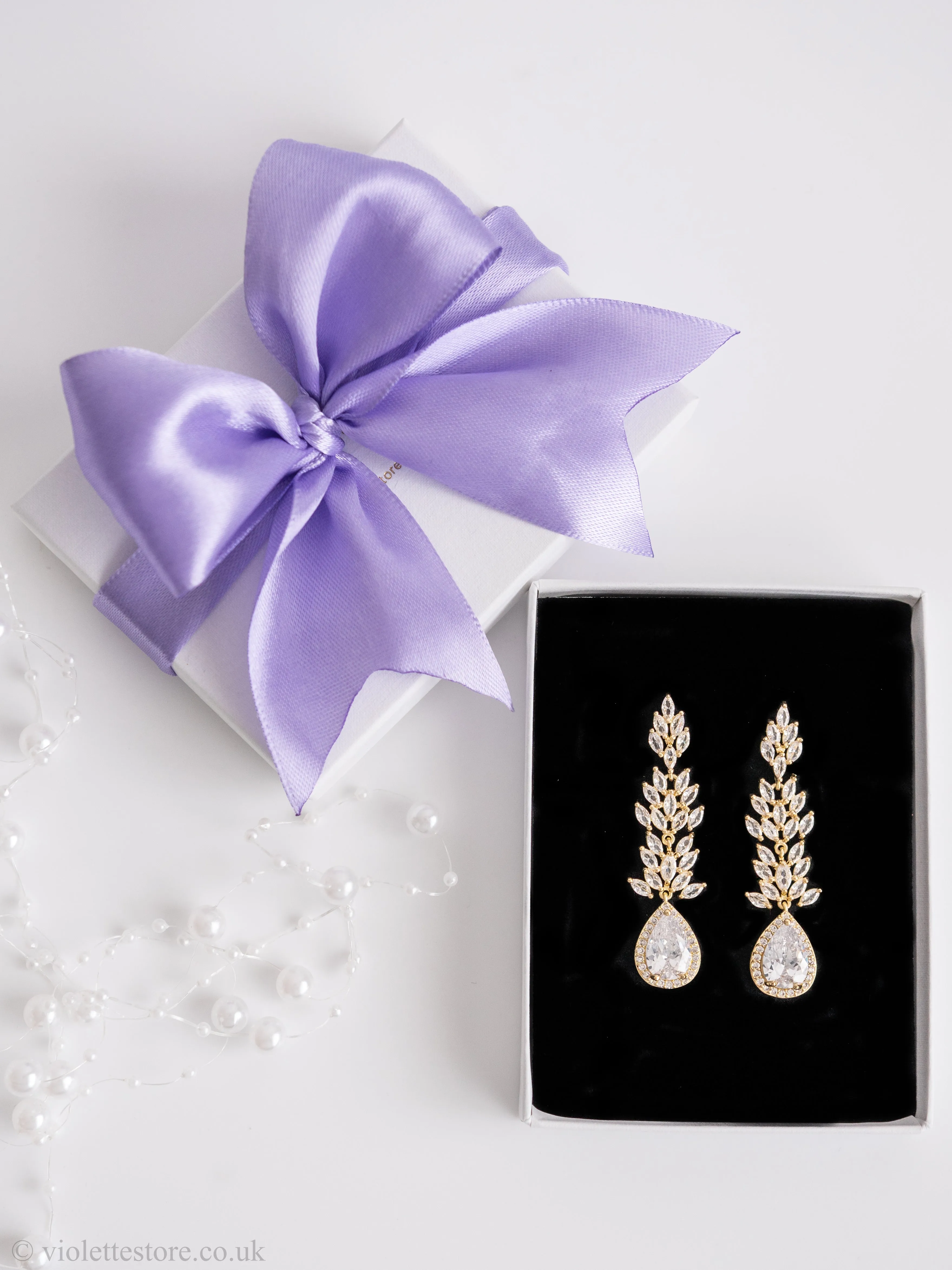 Irina Long Wedding Earrings