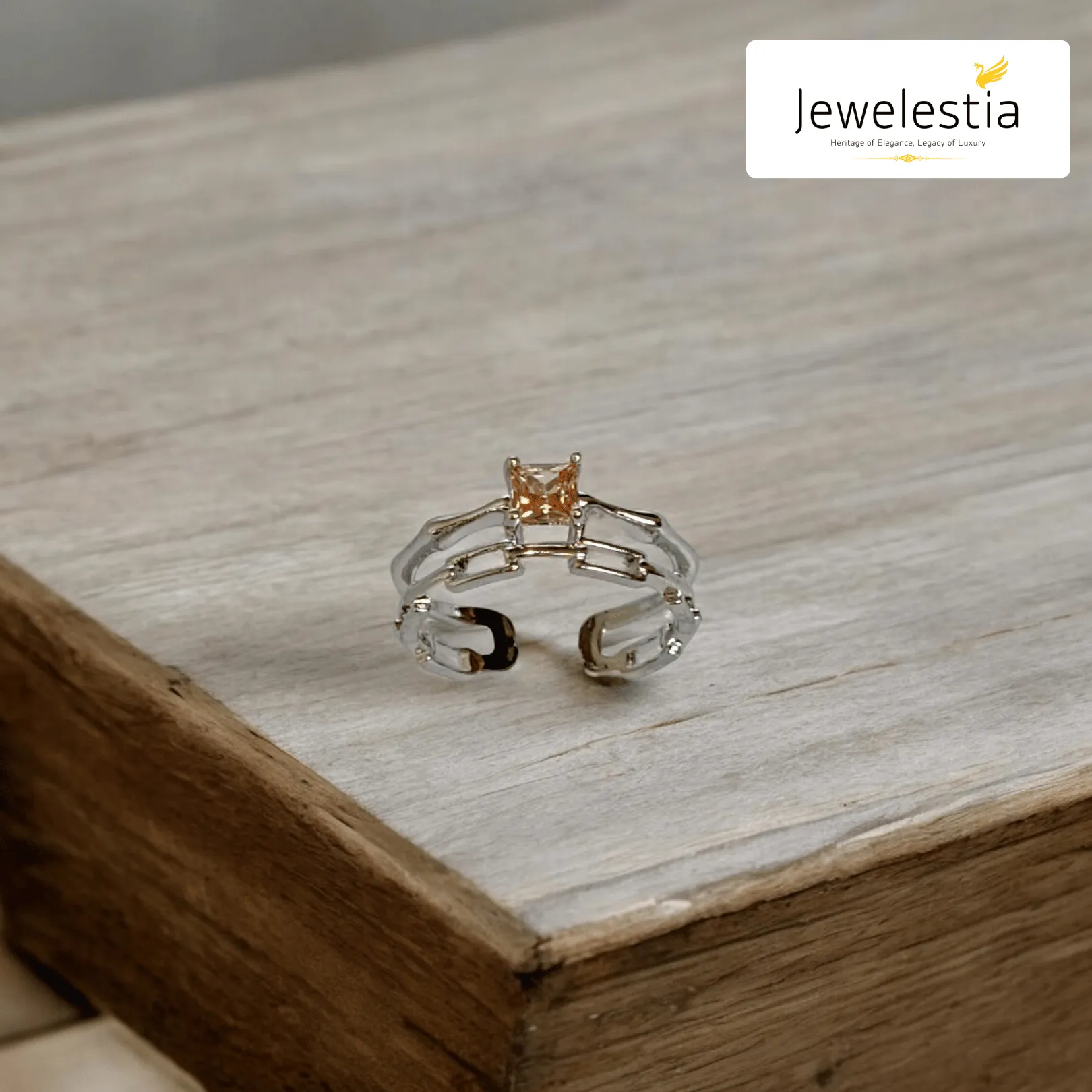 Jewelestia Geometric Charm Ring