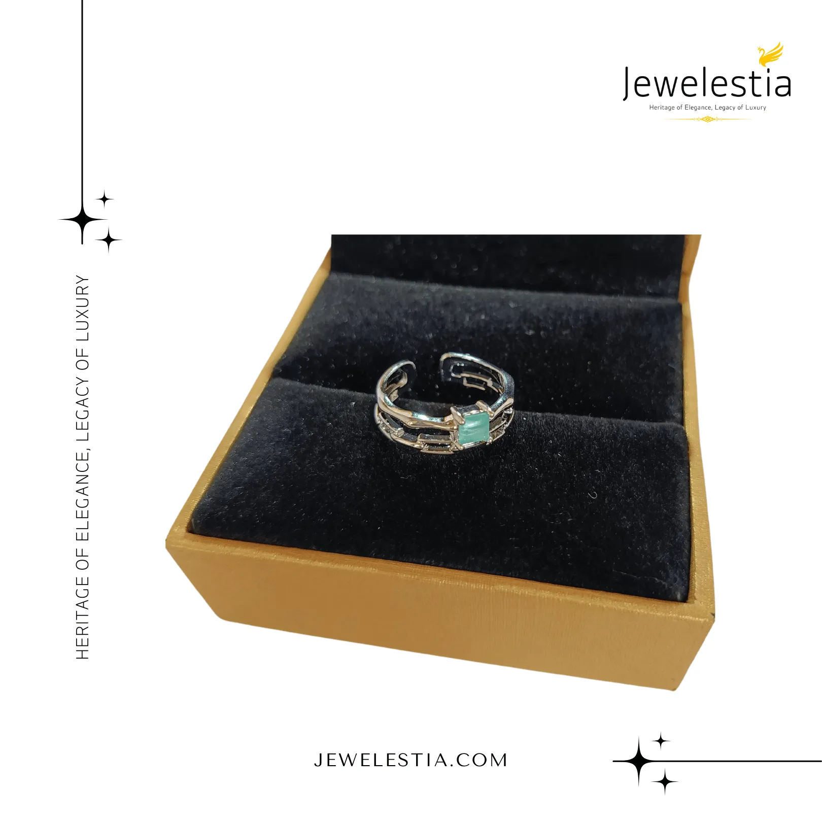 Jewelestia Geometric Charm Ring