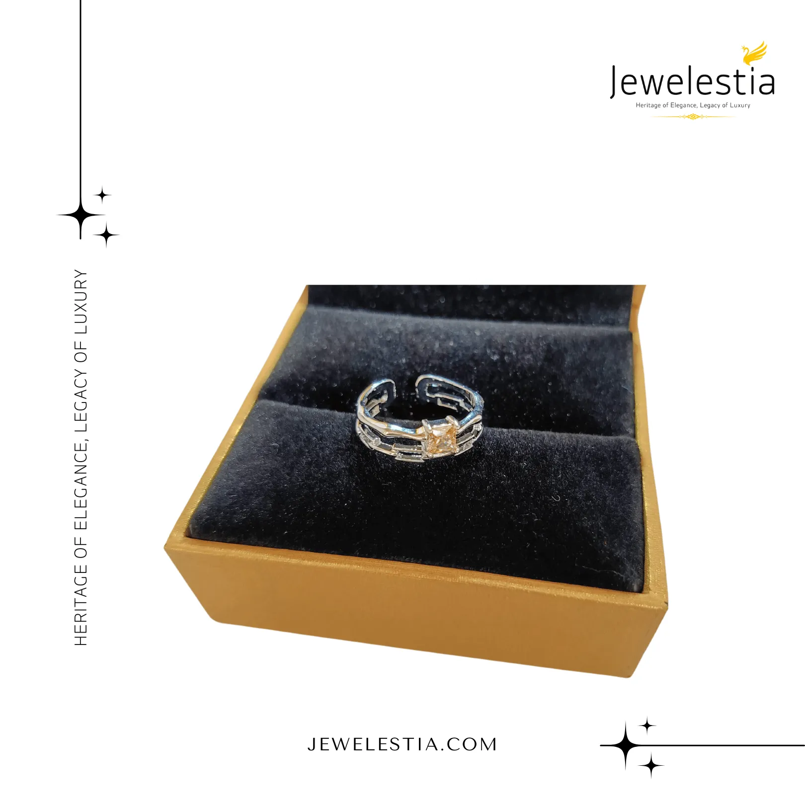 Jewelestia Geometric Charm Ring