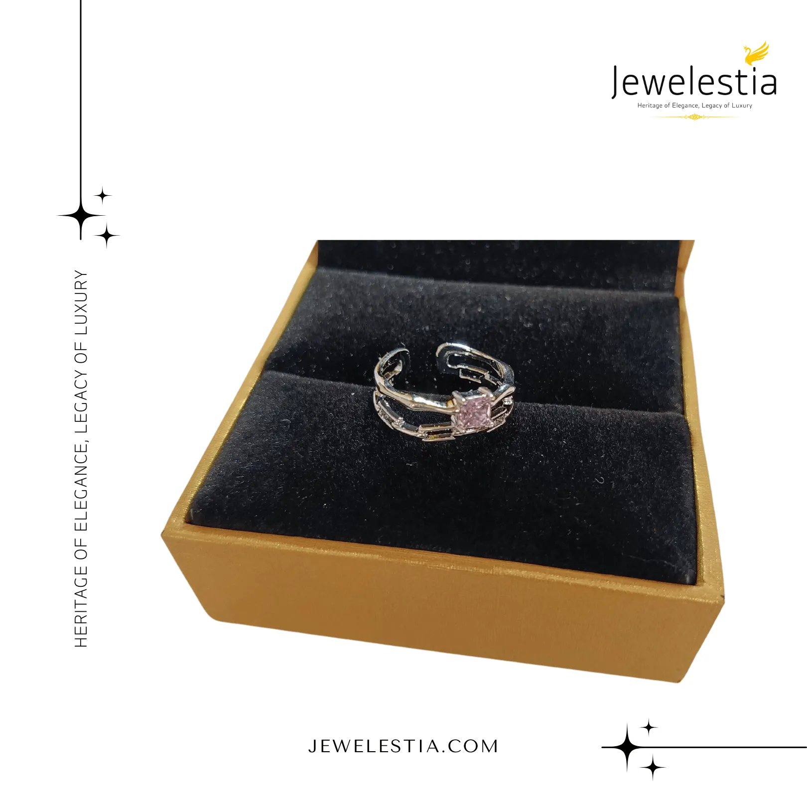 Jewelestia Geometric Charm Ring