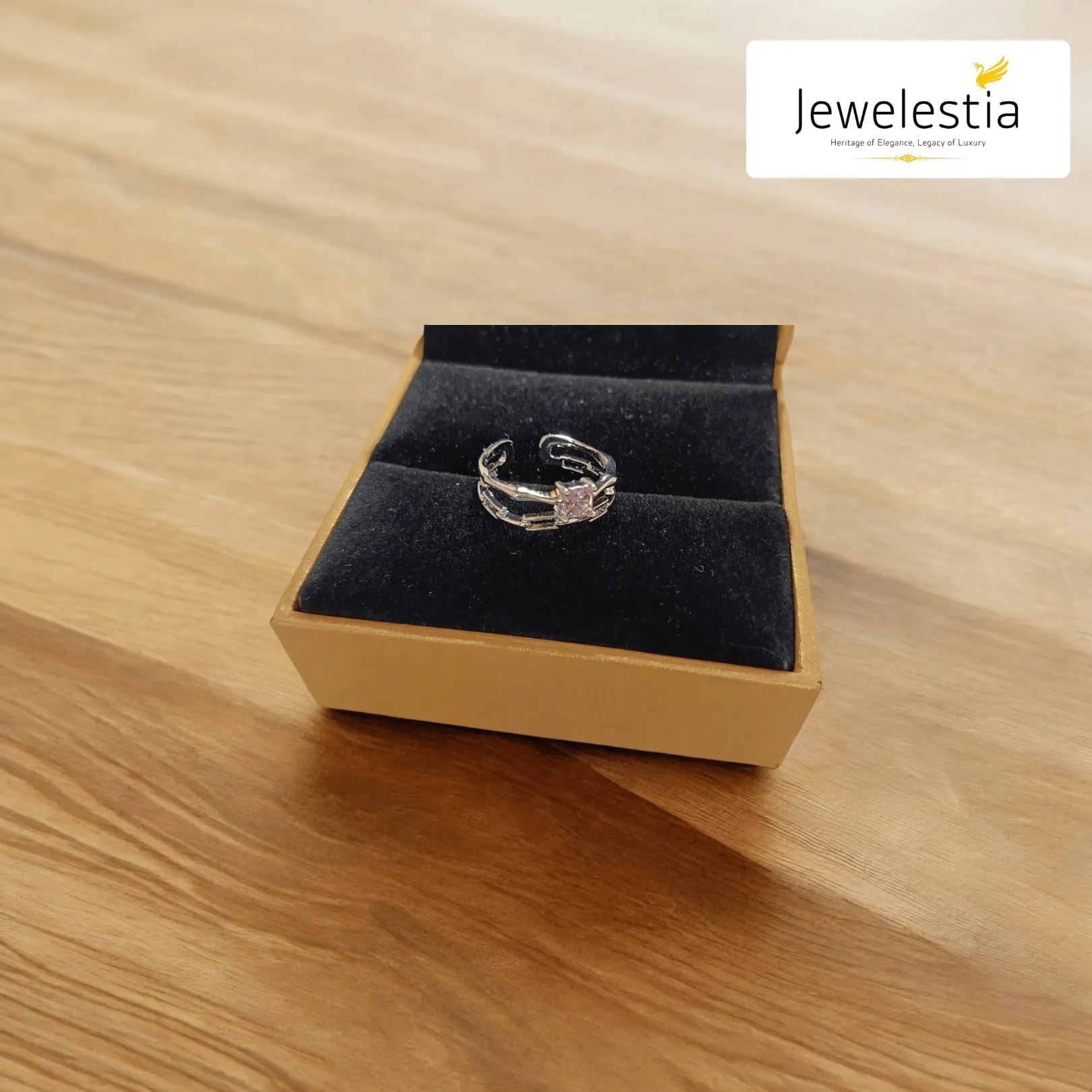 Jewelestia Geometric Charm Ring