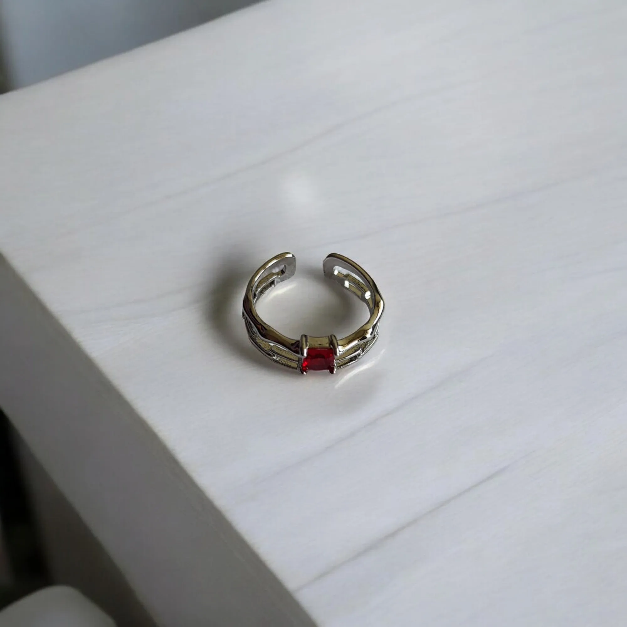 Jewelestia Geometric Charm Ring