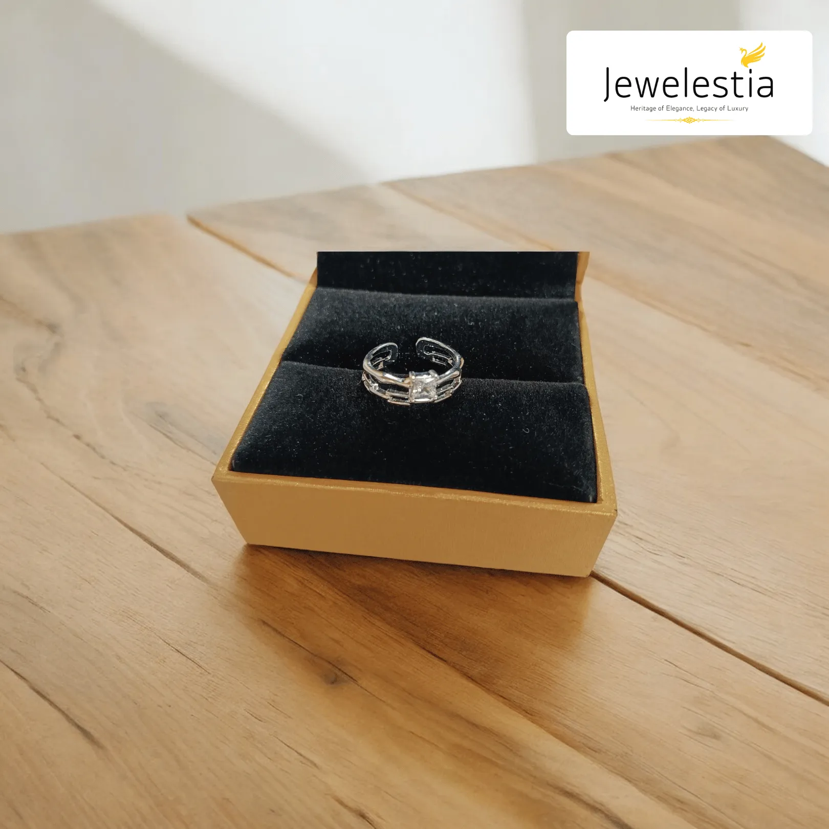 Jewelestia Geometric Charm Ring