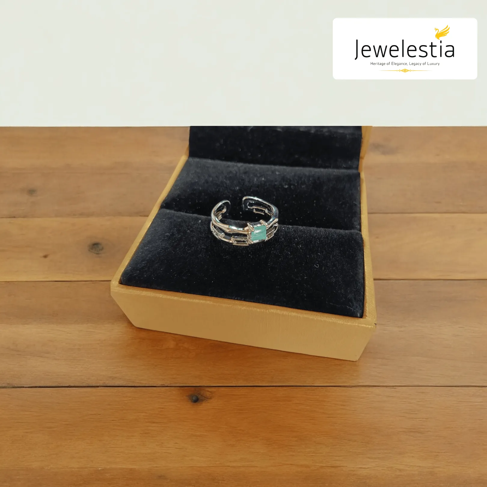 Jewelestia Geometric Charm Ring