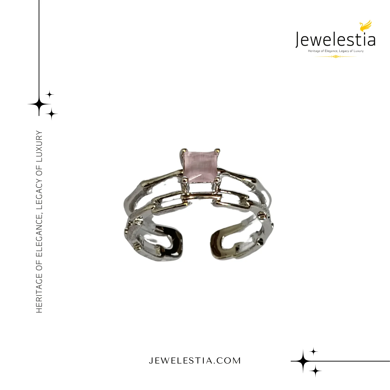 Jewelestia Geometric Charm Ring