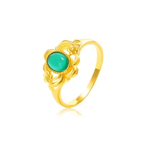 Jewelry imitation chalcedony emerald ring women's fashion light luxury retro temperament niche ring jewelry