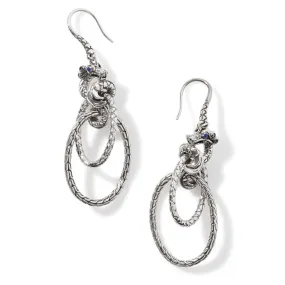 John Hardy Legends Naga Drop Hoop Earrings in Sterling Silver