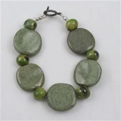 Kazuri Bracelet Olive Green Kazuir Beads