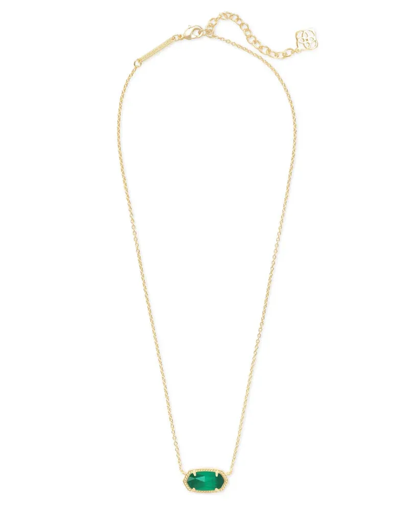 Kendra Scott Elisa Short Pendant Necklace with Emerald Cat's Eye