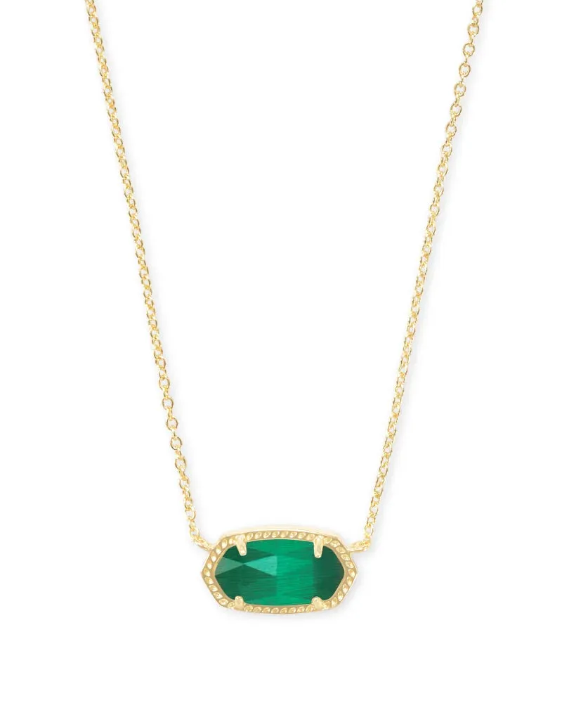 Kendra Scott Elisa Short Pendant Necklace with Emerald Cat's Eye