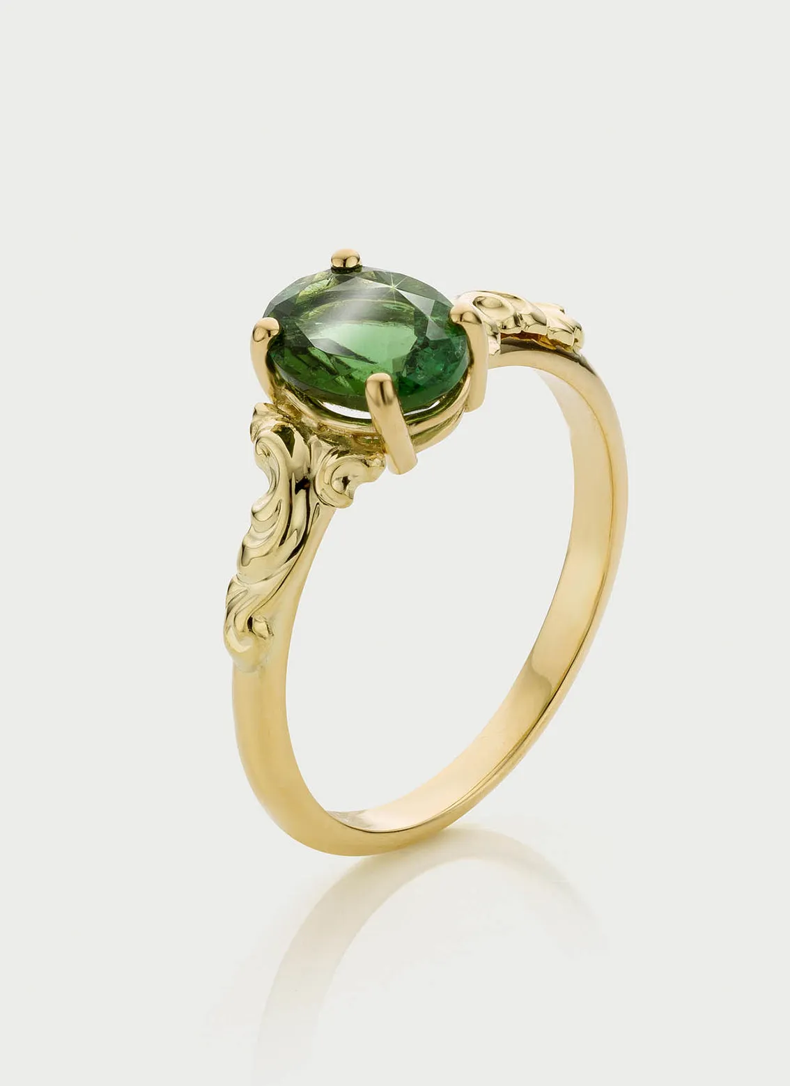 Kunna green tourmaline ring 14k gold