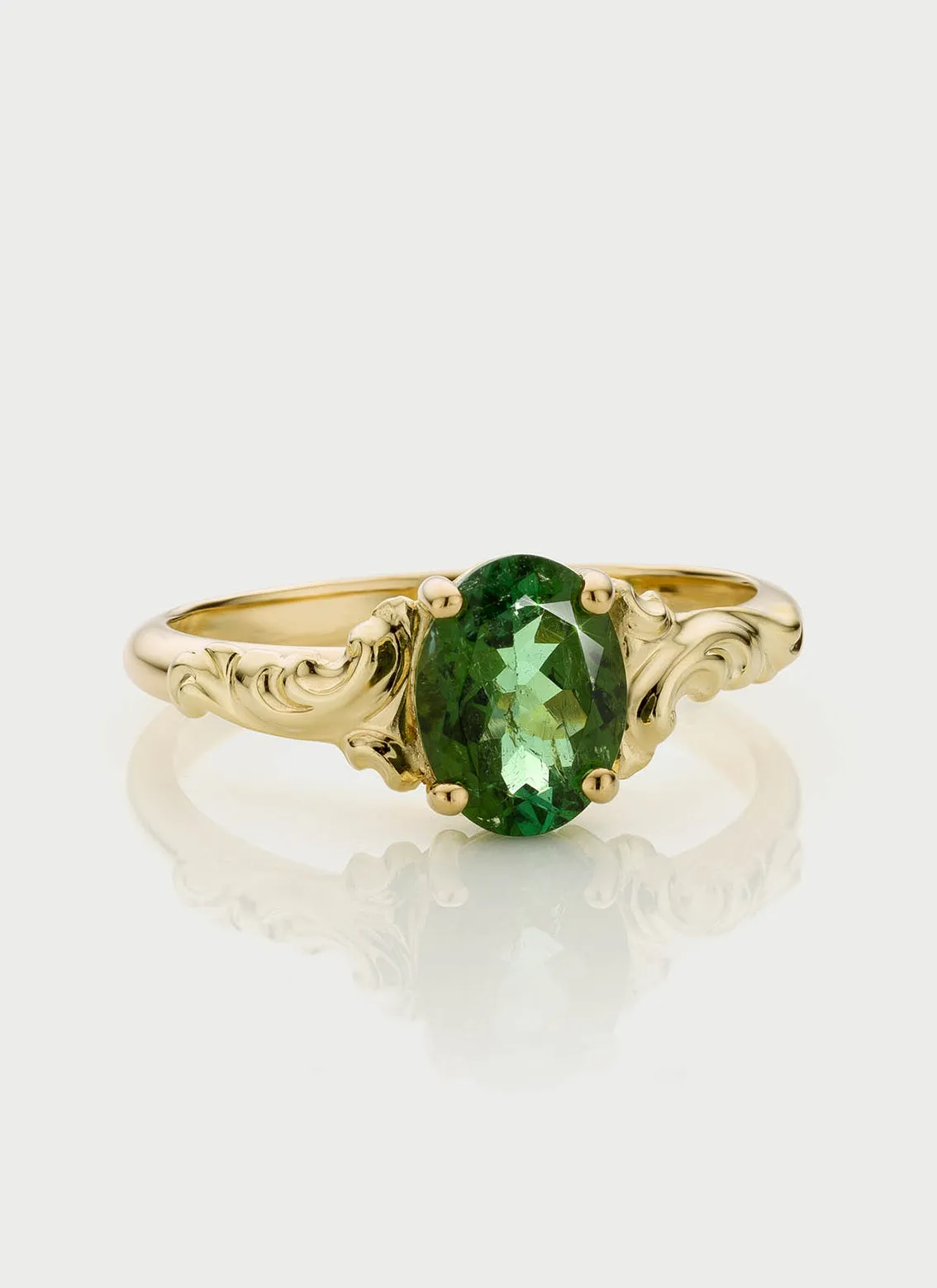 Kunna green tourmaline ring 14k gold