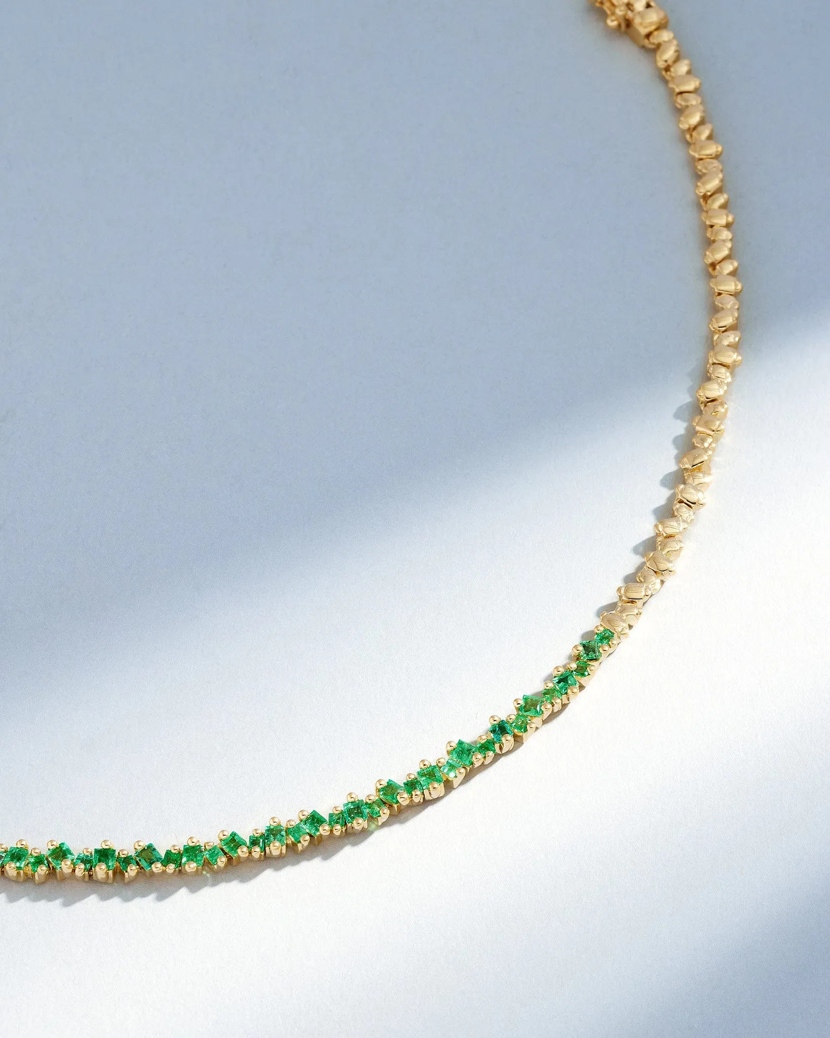 La Fantaisie Cosmic Emerald Tennis Necklace