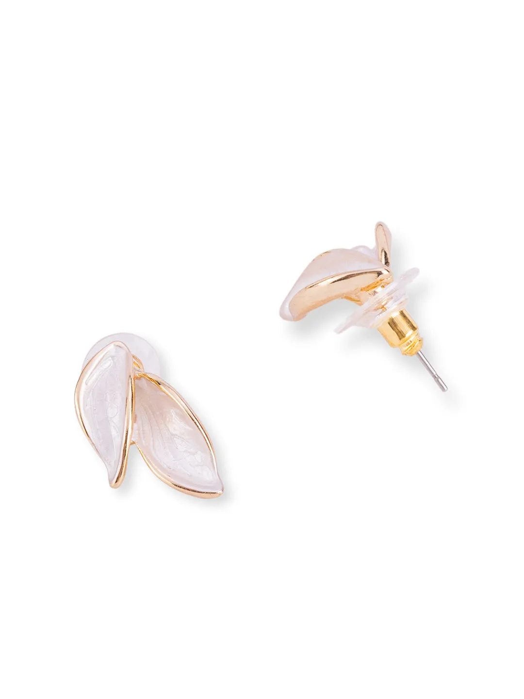 Leaf Shaped Earrings with Gold Trim|Elegant and Timeless Jewelry for Any Occasion