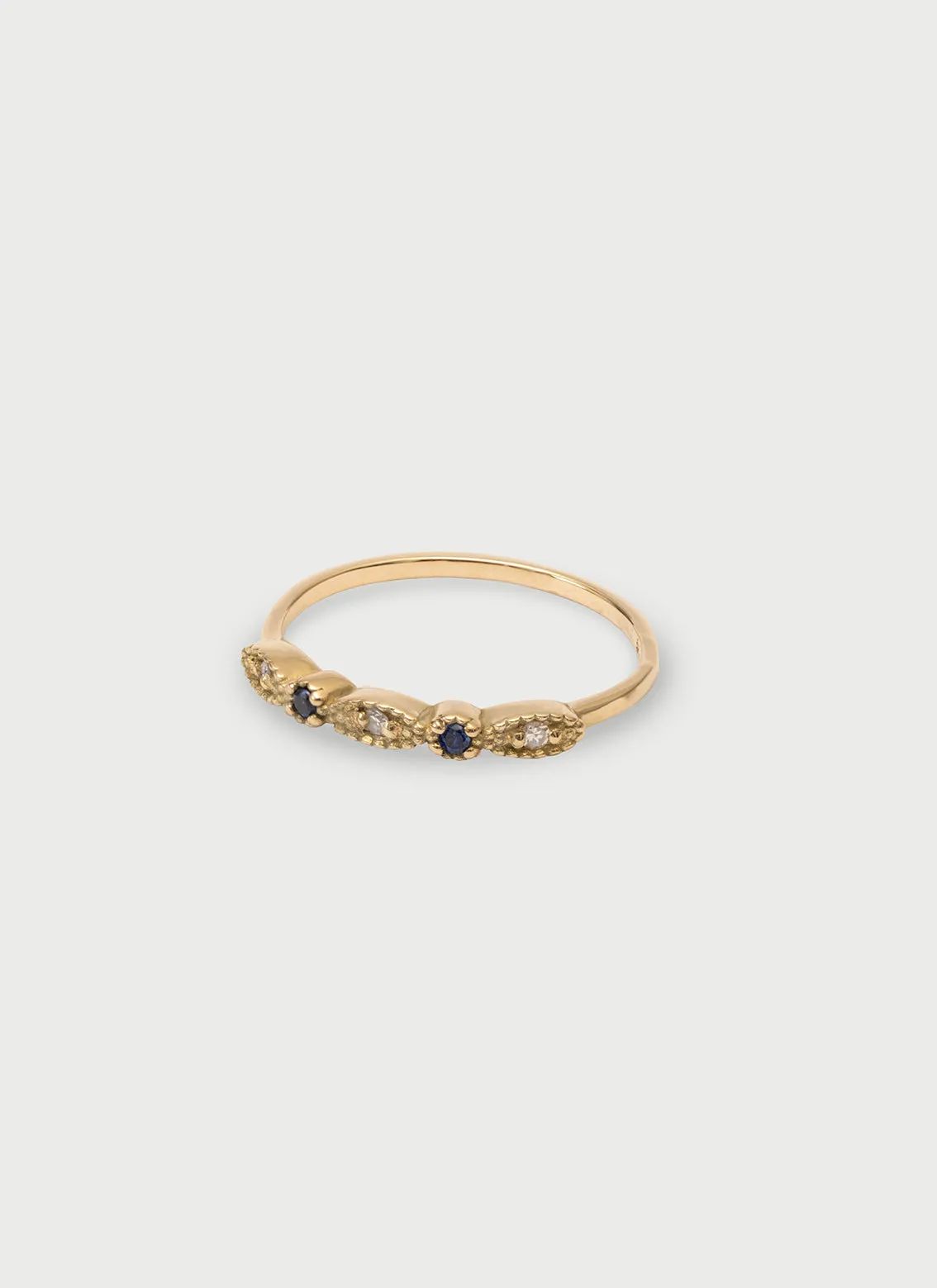 Loki diamond sapphire ring 14k gold