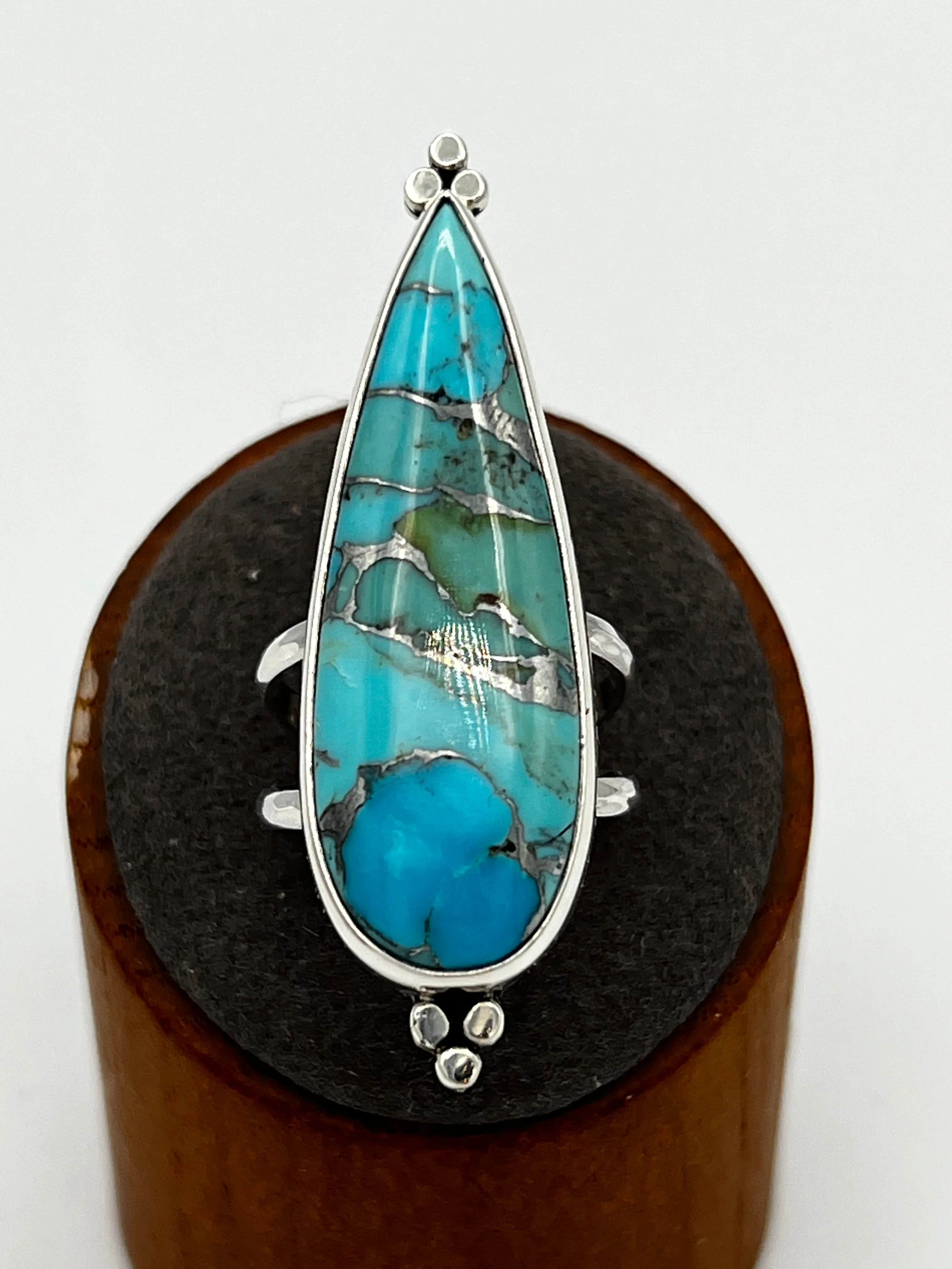 Long teardrop Turquoise Ring