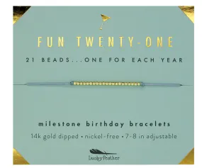 Lucky Feather Birthday Milestone Bracelet - Fun Twenty-One