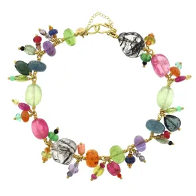 Mallary Marks 18K and 22K Yellow Gold Multi Gemstone Bracelet