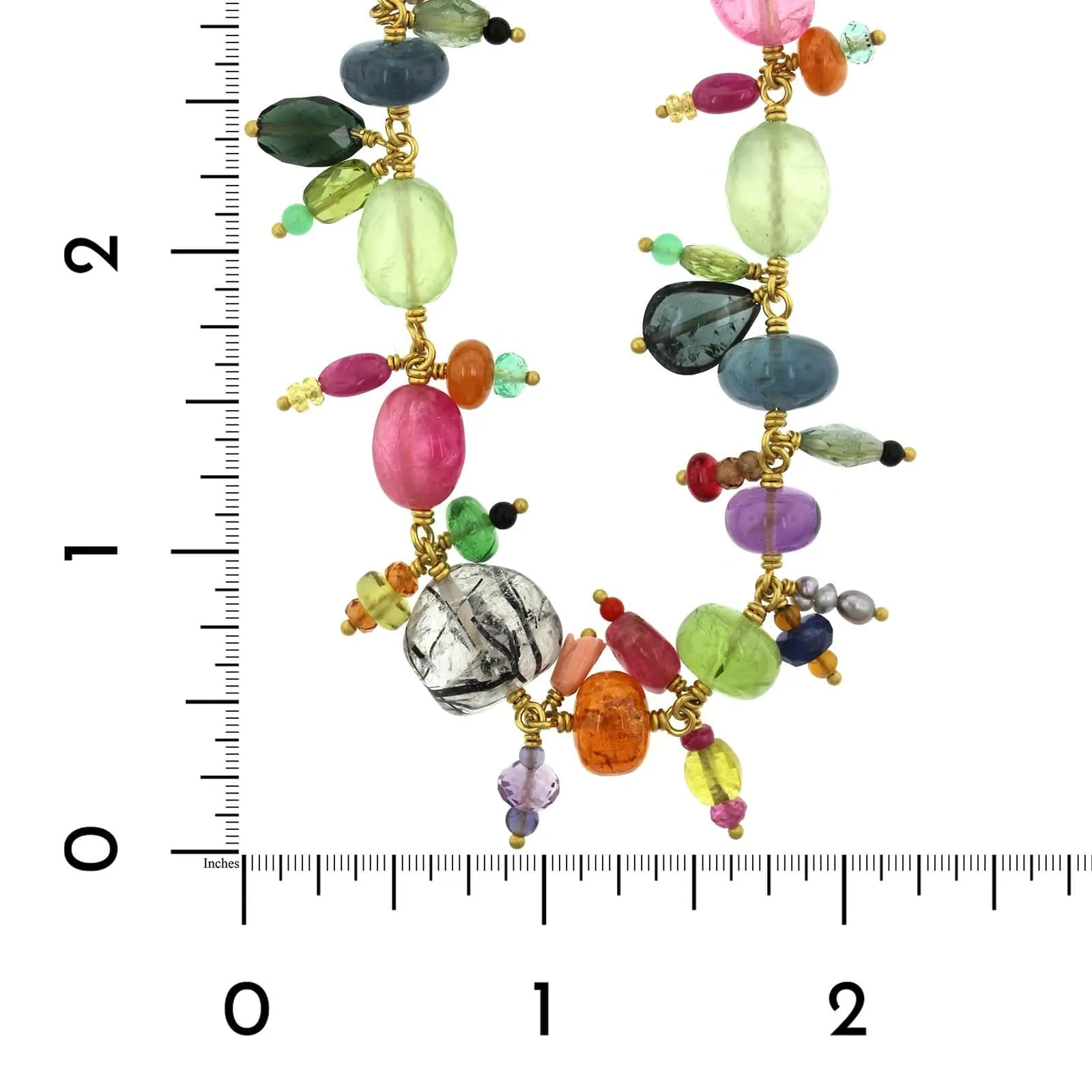 Mallary Marks 18K and 22K Yellow Gold Multi Gemstone Bracelet