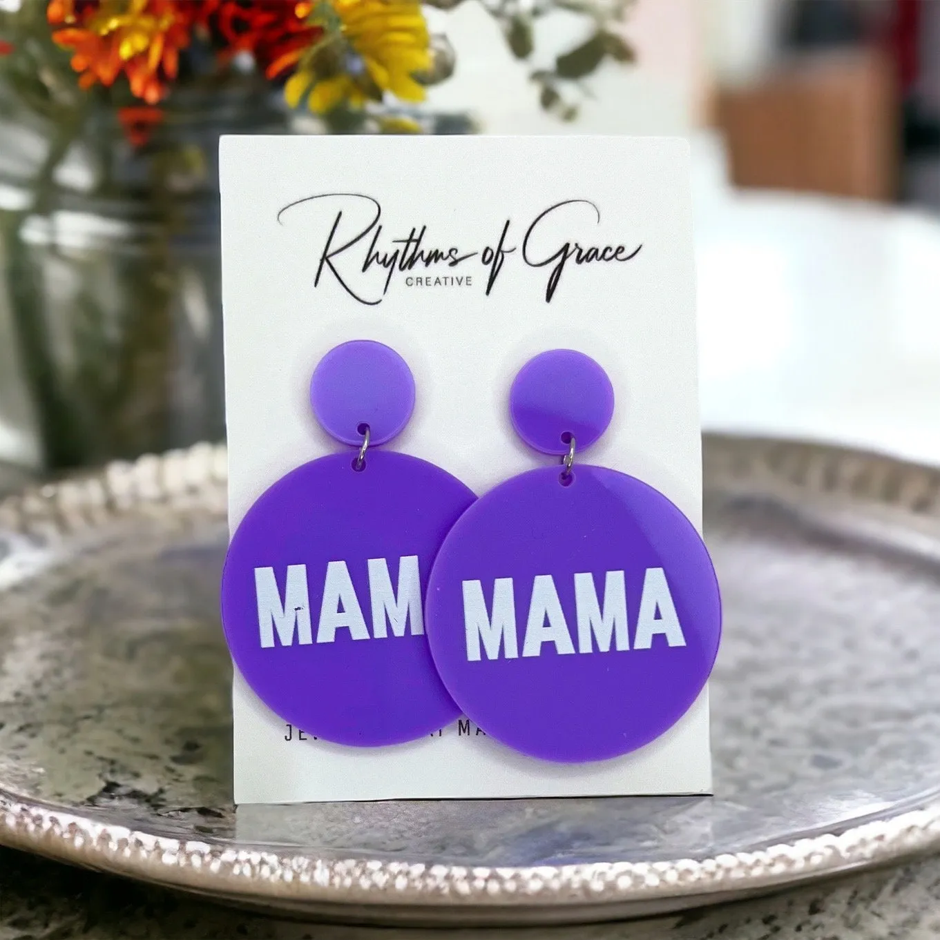 MAMA Earrings - Handmade Earrings, Baby Shower, New Mom, Mother’s Day, Mom Earrings, Momma Earrings, Pregnancy Announcement, Gender Reveal