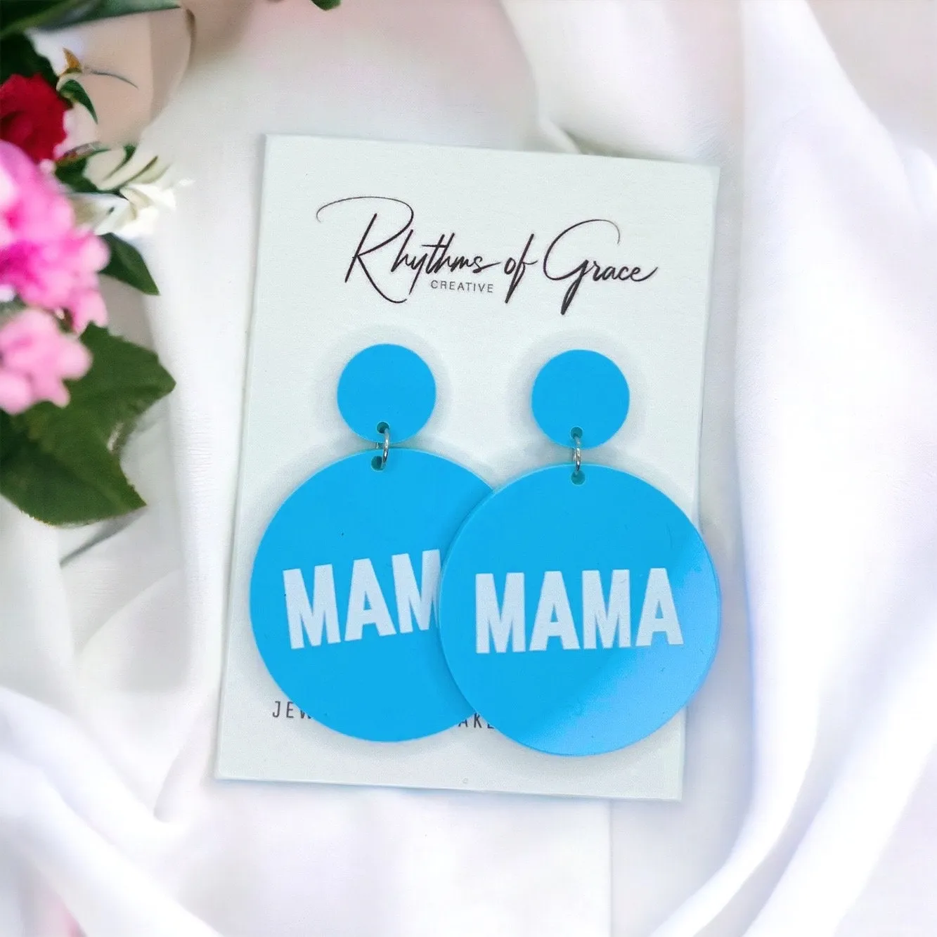 MAMA Earrings - Handmade Earrings, Baby Shower, New Mom, Mother’s Day, Mom Earrings, Momma Earrings, Pregnancy Announcement, Gender Reveal