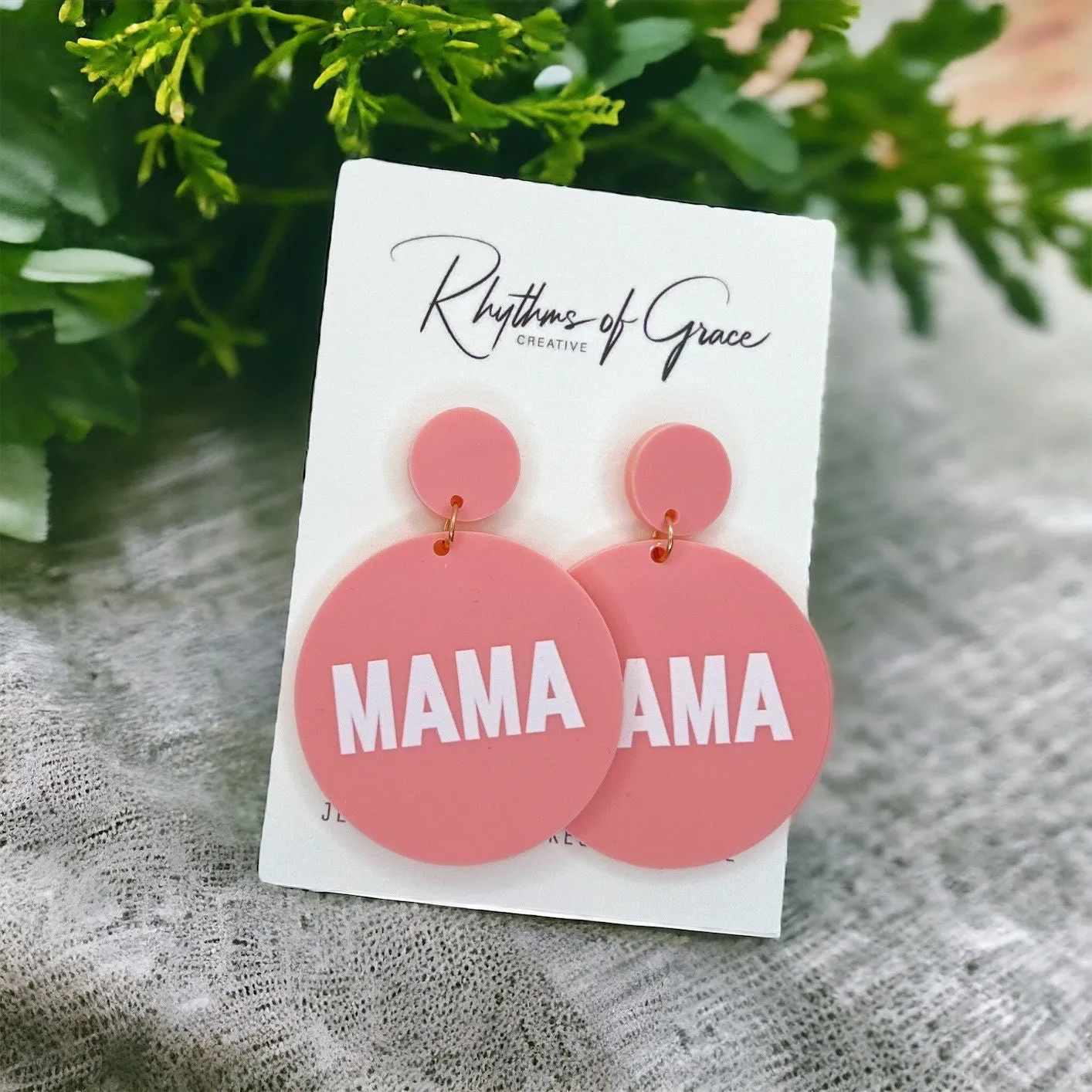 MAMA Earrings - Handmade Earrings, Baby Shower, New Mom, Mother’s Day, Mom Earrings, Momma Earrings, Pregnancy Announcement, Gender Reveal